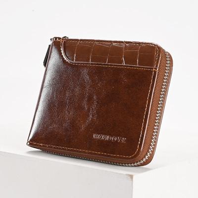 RFID Anti Theft Zipper Card Holder Vintage Design Men Fashion Кошелек Кошельки Money Pack