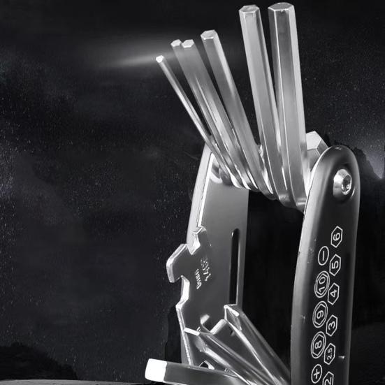 Наборы для ремонта велосипедов 16 в 1, многофункциональный велосипедный инструмент с лопатками для шин, шестигранный ключ для спиц, складной