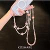 Peach blossom flash messenger mobile phone chain light luxury high-end crystal hanging chain fashionable anti-drop hand carry pendant female beads
