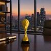 3D Printed Football Trophy Ornament, Mini Desk Display Model, Football Sports Figurine for Fan Souvenir Game Prize Collectible Gift