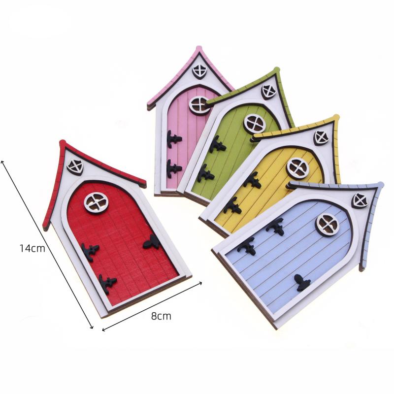 Миниатюрный деревянный сказочный домик, мини-дверь, модель двери гнома для кукольного домика, аксессуары для украшения сцены миниатюрного сада, мебель для DIY