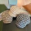 Small Fragrant Style Women Painter Hat Korean Style Women Octagonal Cap Plaid Beret Hat  Outdoor