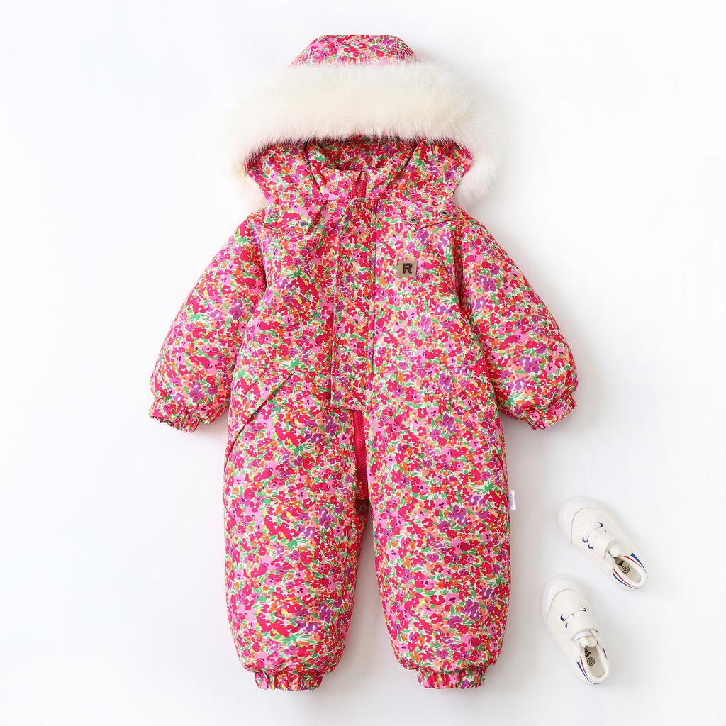 Baby Autumn Winter Ski Suit Thicken Baby Jumpsuit Warm Children Clothing Set Waterproof Hooded Boys Overalls New Baby Girls Snowsuit 2024 New