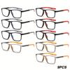 9 шт. прямоугольные спортивные очки для пресбиопии, модная простая модель, очки для чтения для мужчин и женщин среднего и пожилого возраста