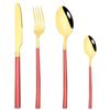4Pcs Black Gold Cutlery Set Knives Fork Spoon Dinner Tableware Stainless Steel Dinnerware Party Kitchen Flatware Silverware Set
