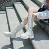 Women's Mid Calf Boots Padded Shoes Knee High Winter Sneakers Punk Style Military Casual White Black 2024 Platform Woman
