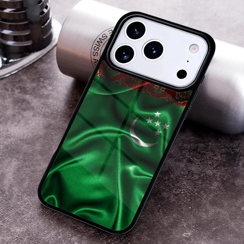 Мягкий чехол для телефона с флагом Туркменистана для iPhone 17,16e,15,14,13,12,11,Mini,Pro,MAX, мягкий силиконовый чехол