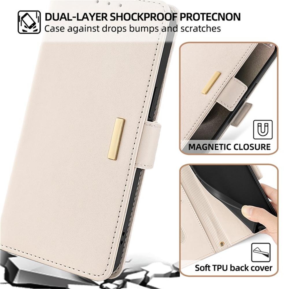 For Oppo A5x 5G Case PU Leather Wallet Stand Phone Cover with Crossbody Shoulder Strap