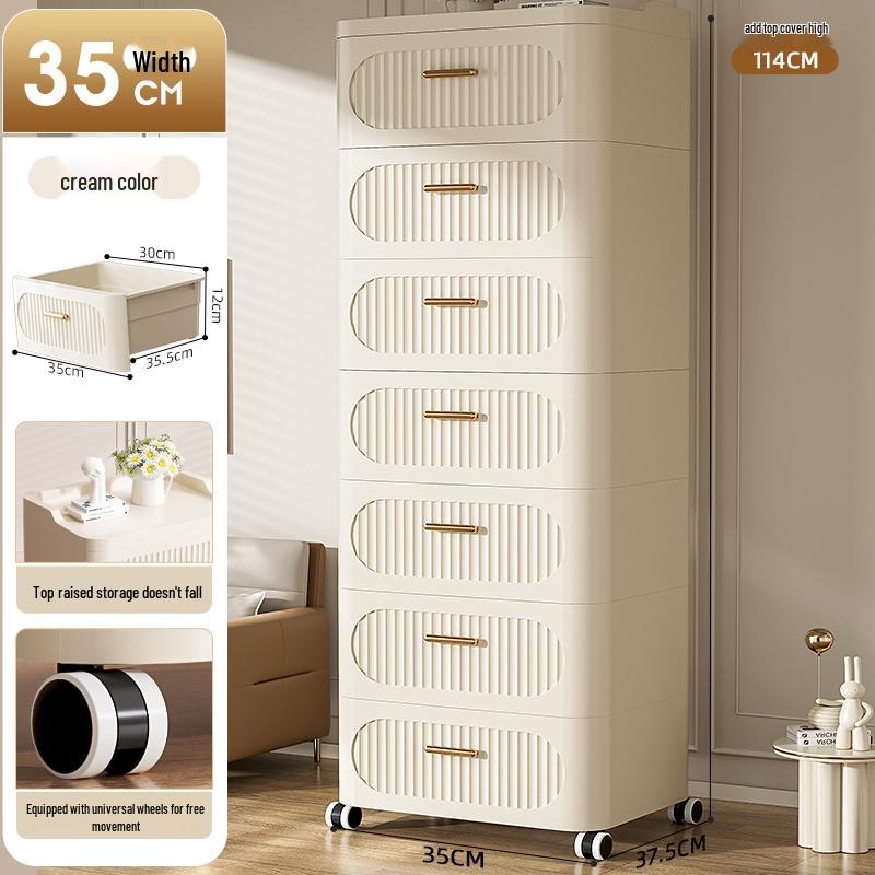 Multi-Layer Drawer-Style Plastic Storage Cabinet for Home & Clothes Organization