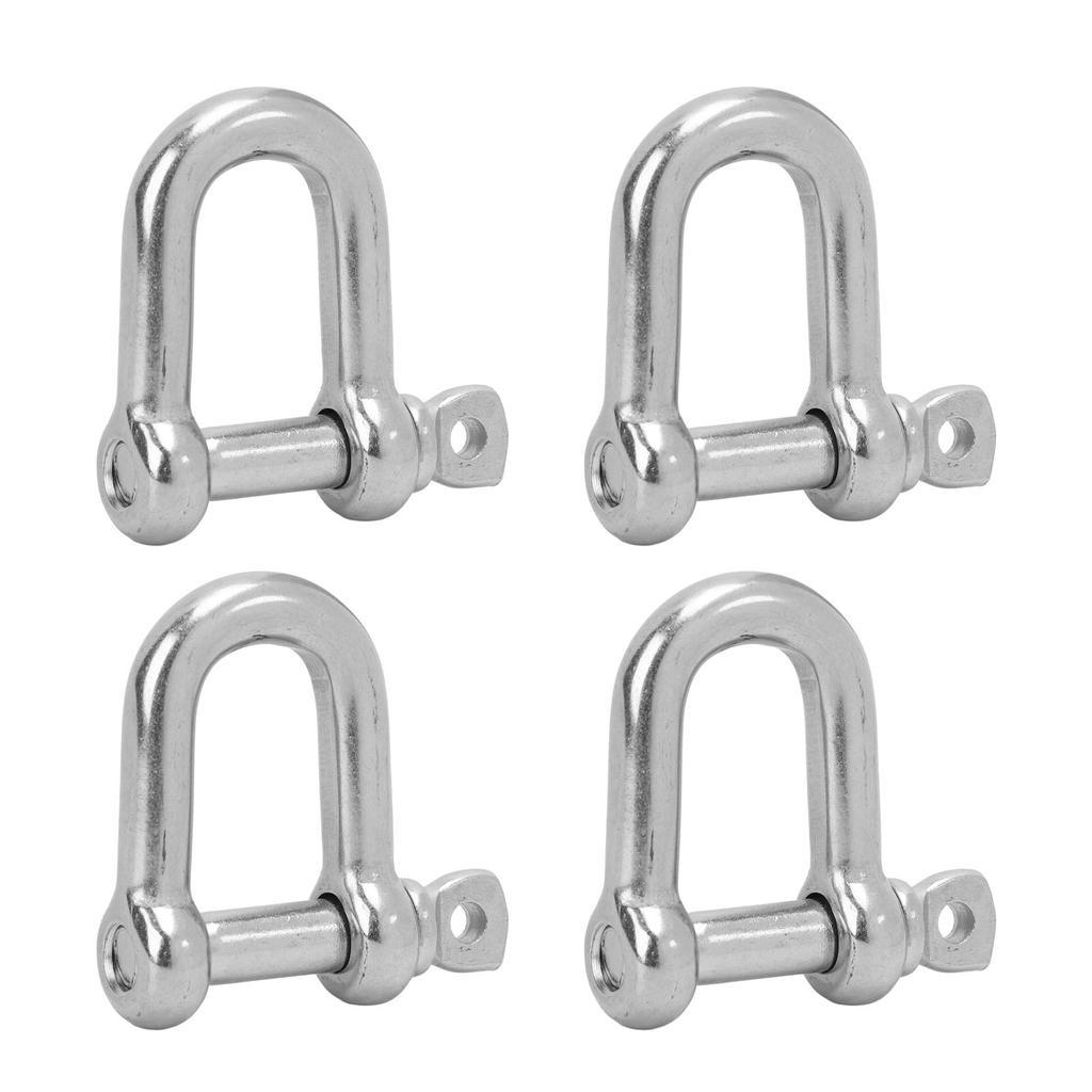 4 шт. D-образная скоба из нержавеющей стали, морская фурнитура, D-кольцо для лодки, полированная скоба для соединения цепи и