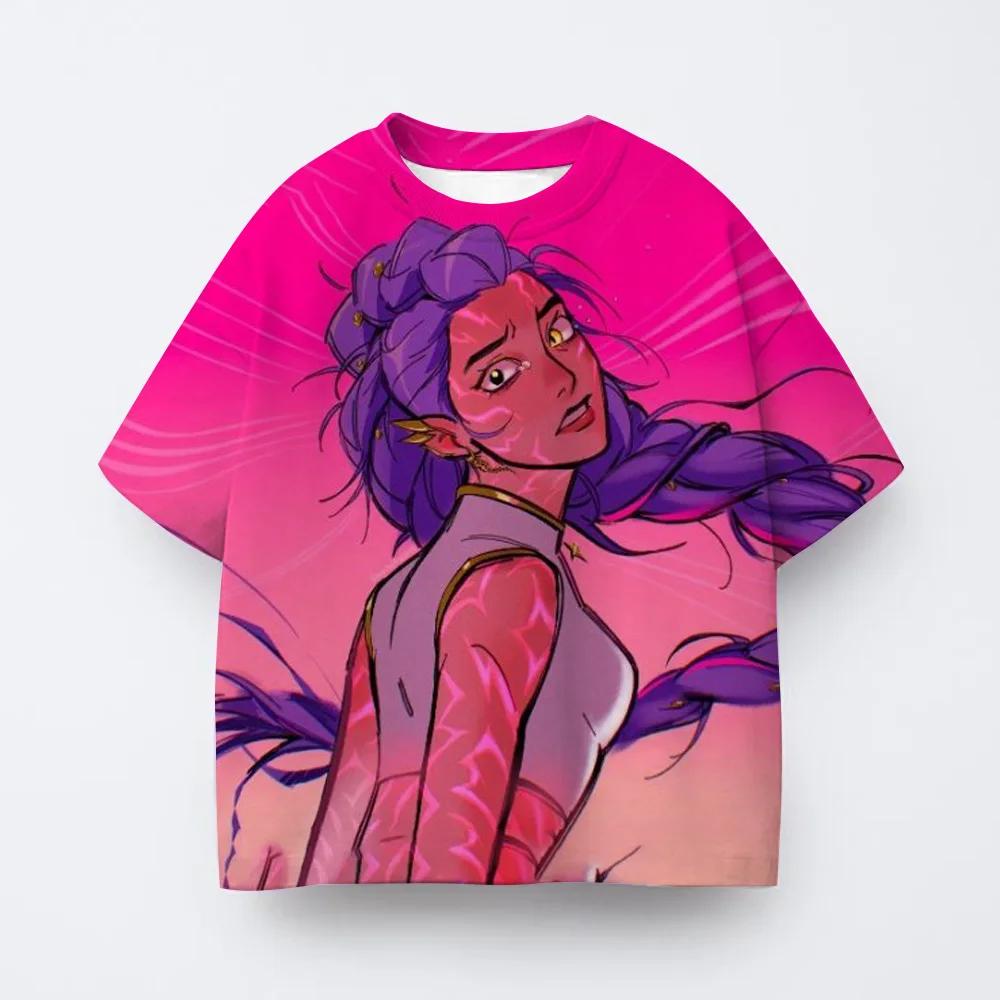 Casual Comfort Short Sleeve Crew Neck Top Fashion Cartoon Printed T-Shirt Girls