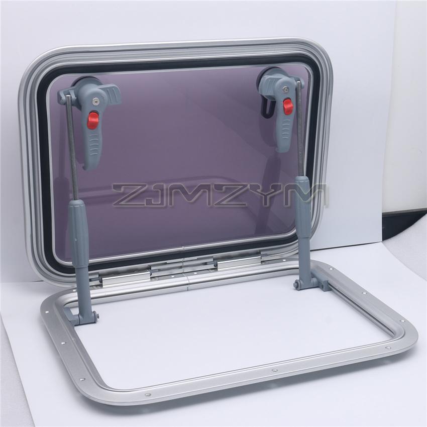 347 X 202mm Rectangular Aluminum Alloy Porthole Marine Porthole Yacht Marine RV Skylight Decorative Window Glass Window