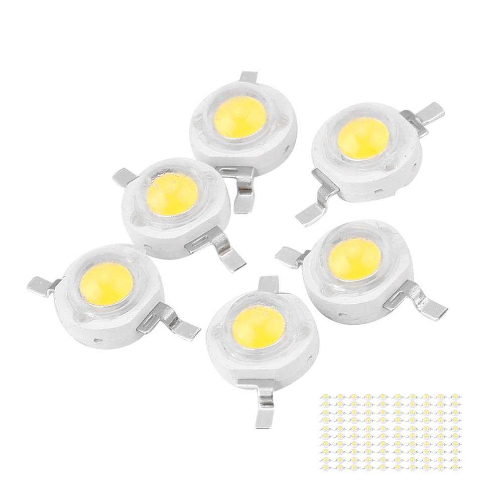 100PCS Aluminum High Power LED Beads 110LM/W DIY Lighting Fixtures  Floodlight Replacement