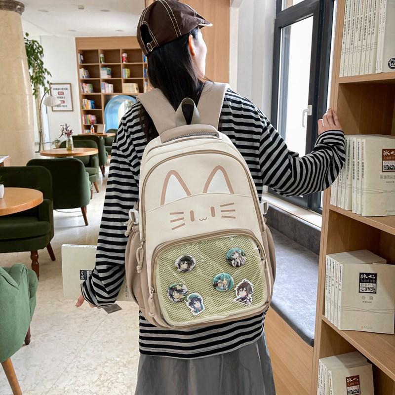 Student Schoolbag High Value Junior High School Girls Backpack New Large Capacity Backpack Student Spine Bag