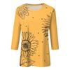 Round Neck 3D Printed Sunflower Pattern Top Fashionable Casual Long Sleeved Women's T-shirts