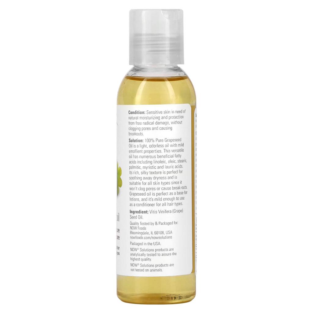 Now Foods Solutions, Grapeseed Oil, 4 Fl Oz (118 Ml)