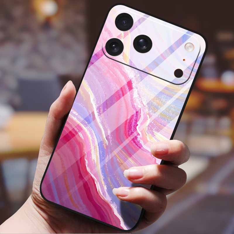 Градиентный чехол для телефона для iphone 17 pro max iphone17 Air Закаленное стекло Жесткая задняя крышка для Apple iphone17pro Узор в конфетных цветах