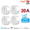 Монитор мощности 20a 16a Tuya Smart Zigbee, розетка для беспроводного управления с таймером энергии, работает с Alexa Google Home
