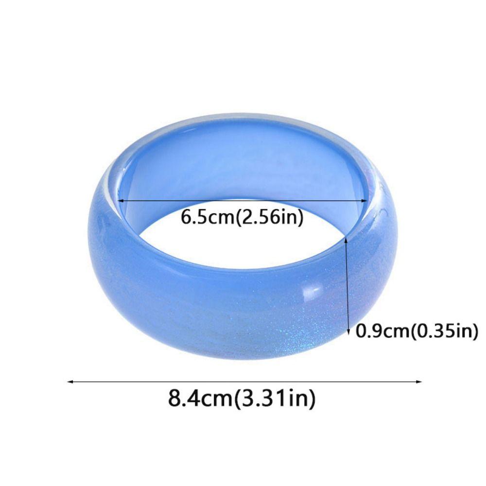 Geometric Design Irregular Wide Bracelet Glitter Big Round Transparent Hand Ring Gift