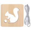 Nursery Night Light Cute Squirrel Hollow Design Soft Warm LED Light USB Power Night Light Lamp for