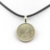 Stones and Minerals. Malta 2 Cents Coin Necklace Black Cord.