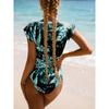 Купальник с оборками слитный винтажный купальник женский на молнии для купания плавательный костюм женский летняя пляжная одежда боди EMA