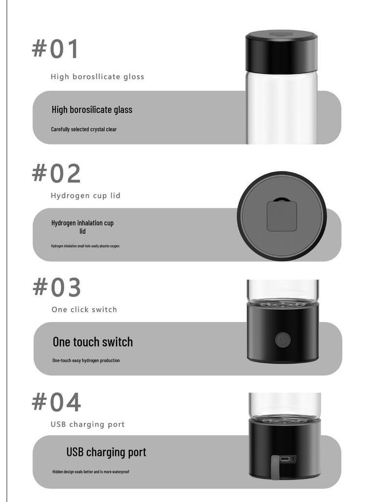 Бутылка для электролизованной воды, обогащенной водородом, двойного назначения - Большой объем