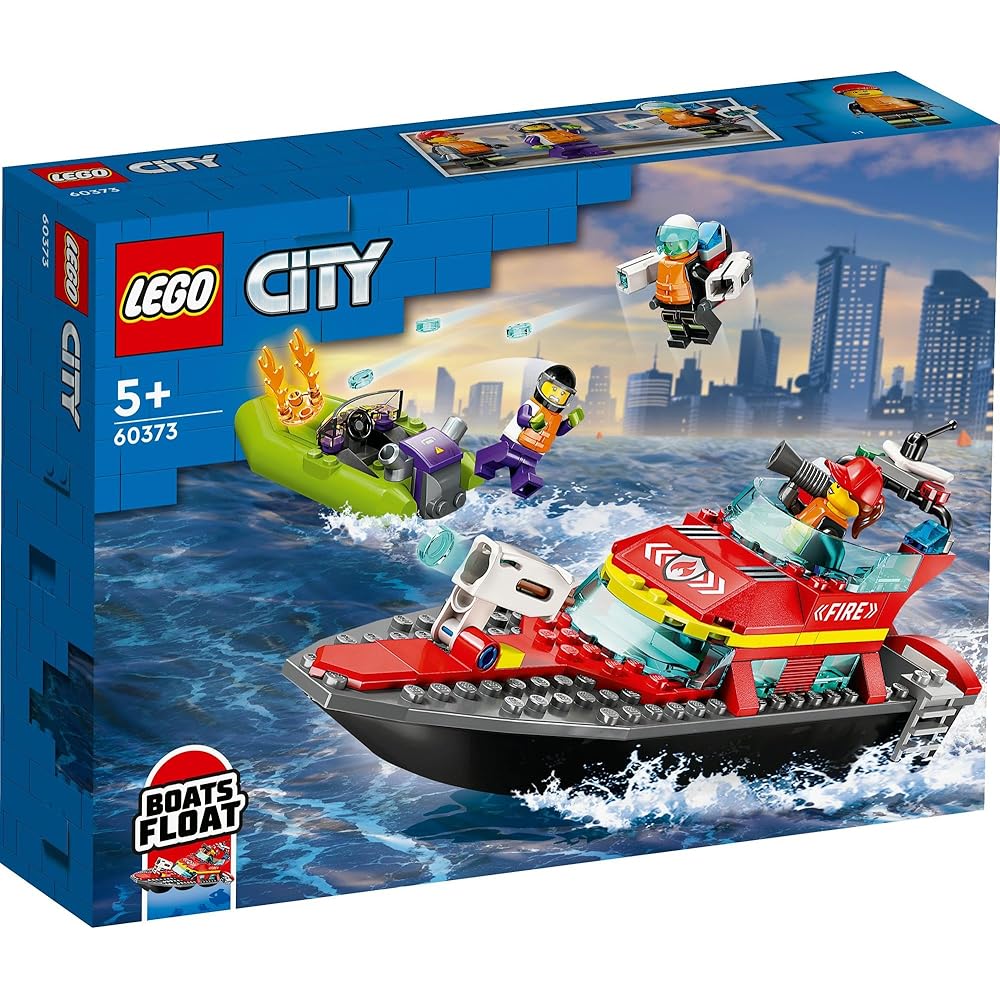 Конструктор LEGO City Пожарно-спасательный катер для детей 5-8 лет, развивающий игровой набор, 60373