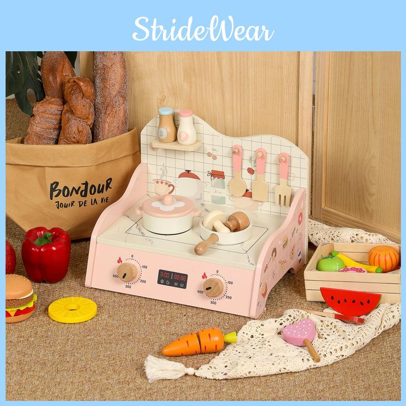 Wooden Kitchen Simulation Cooking Utensils Children Puzzle Toy Set For Kid Gift