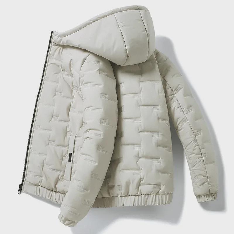 Men’s Thickened Hooded Winter Workwear Coat - Cotton, Cold-Proof, Casual Large Size Jacket