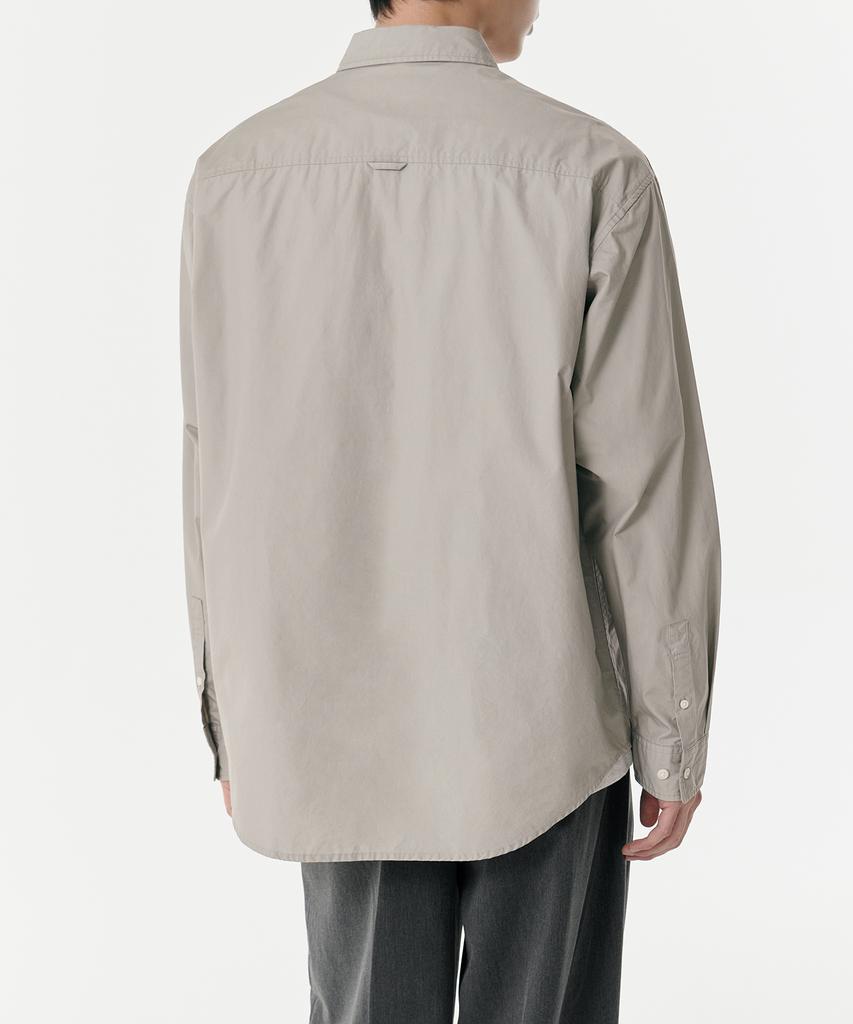 MUSINSA STANDARD Relaxed Washed Poplin Shirt [Light Warm Grey]