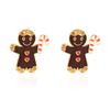 Christmas Collection Shiny Zircon Christmas Gingerbread Man Cookie Earrings for Women Sweet New Year Earrings XMAS Gift
