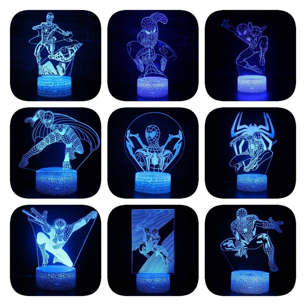 Spider-man 3d Led Night Light Modern Home Bedroom Decoration With Remote Control