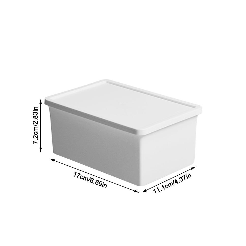 2pcs With Lid Plastic Storage Bin White Small Storage Box Desk Organizer Bin Small Household Items