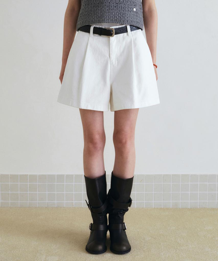 LOEIL Pintuck Cotton Short Pants_Ivory