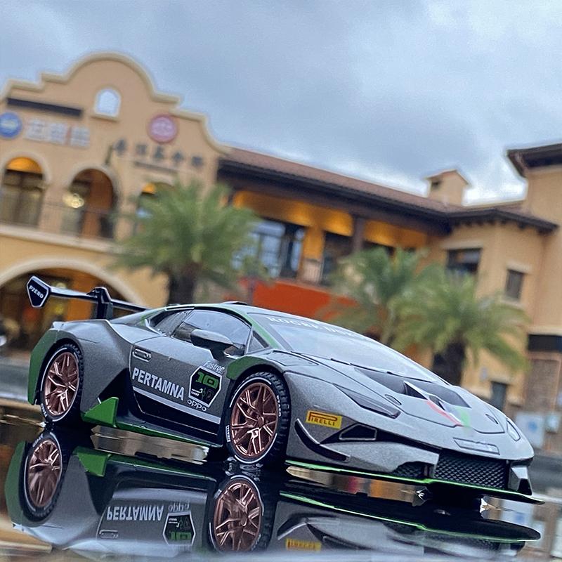 Масштаб 1/32 Lambo Huracan ST EVO, литая под давлением модель автомобиля, игрушечный автомобиль с откатным механизмом, звуком и светом для детей, коллекция подарков для мальчиков и девочек