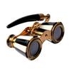 Antique Brass Black Opera Glasses with Mother of Pearl Handles Vintage Binocular Telescopes
