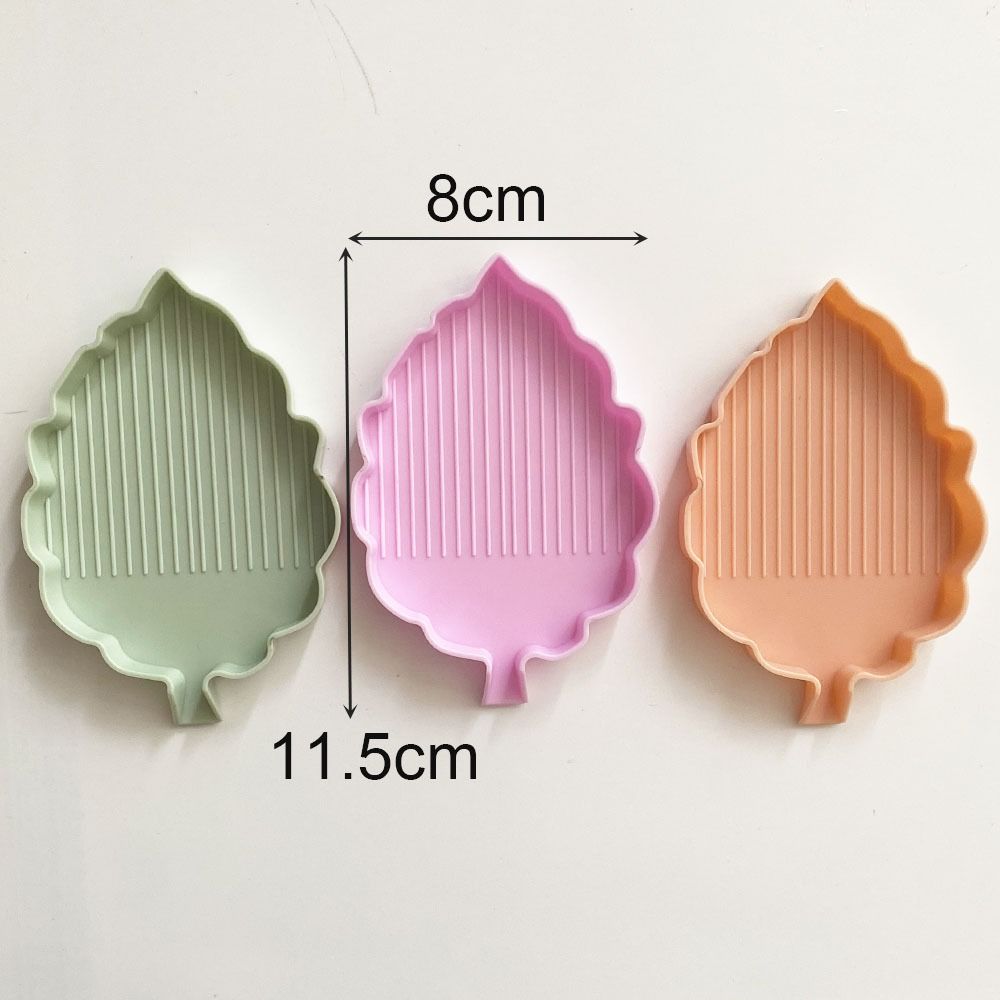3Pcs Leaves-Shaped Diamond Painting Drill Tray Cross Stitch Tools Beading Plates Nail Art