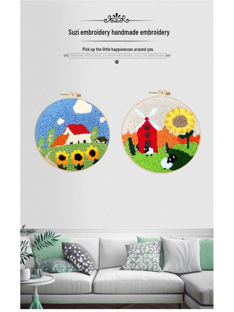 Детская вышивка Сузи «Пять злаков и бобов», мультяжная шерстяная картина на холсте