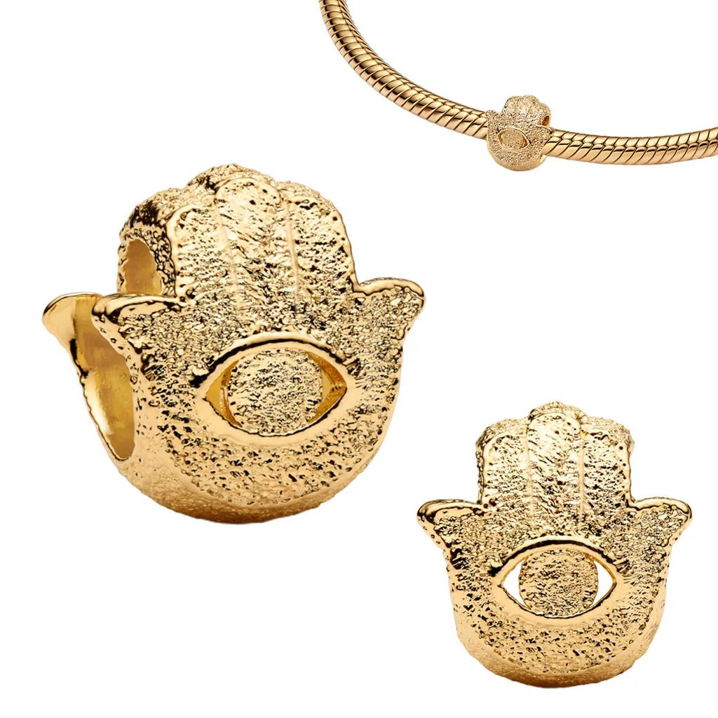 Аутентичные Медные Золотистые Круглые Шармы Лошадь Лев Замок Бусины Браслет Ожерелья Женский Рождество Хэллоуин DIY Подарок