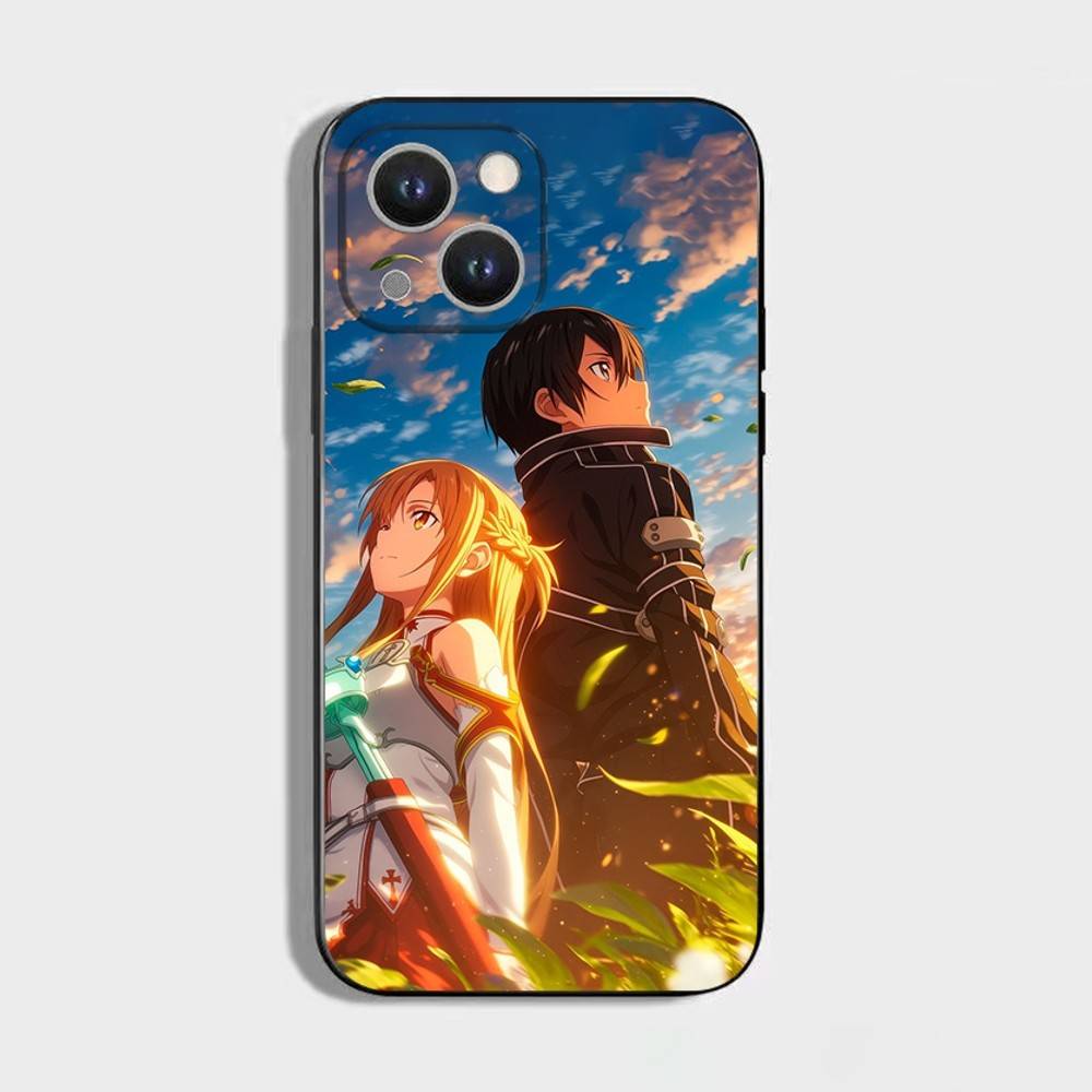 Чехол для телефона Sword Art Online SAO Кирито для iPhone 16,15,14,13,12,11 Plus,Pro Max,XS,X,XR,SE,Mini,8,7, Мягкий силиконовый черный чехол