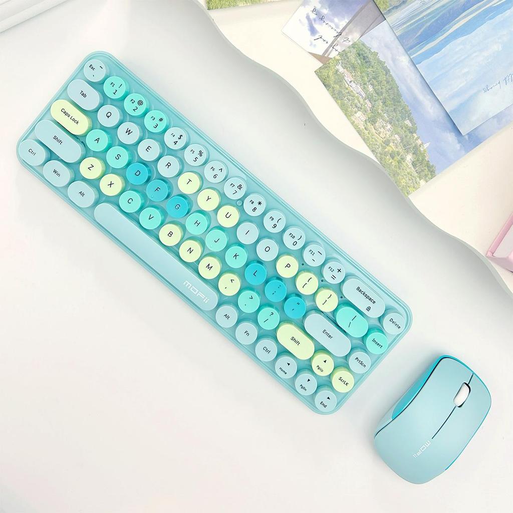 Mofii Наборы беспроводной клавиатуры и мыши 2,4G. Красочная клавиатура и мышь, комплект клавиатуры для нескольких устройств, совместимый с настольным ноутбуком.