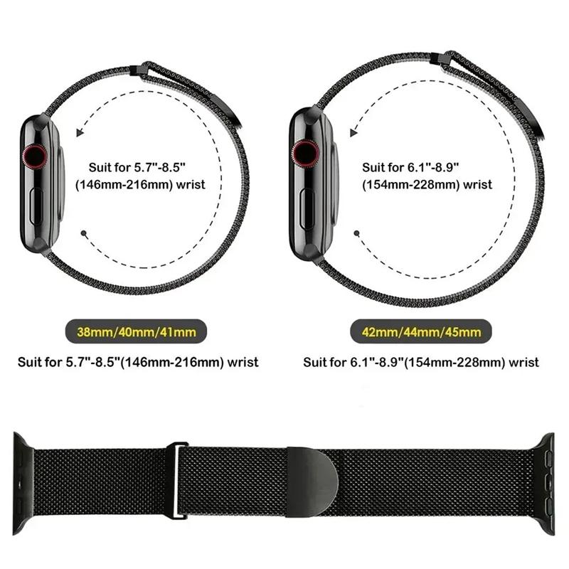 Ремешок для Apple watch Band 10 46MM 44mm 45mm 41mm 49mm 42mm 40mm 45mm браслет Milanese Loop для iwatch series 9 7 8 4 5 6 SE Ultra2