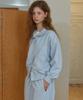 ANOETIC Anc Button Collar Sweat Cardigan_Skyblue