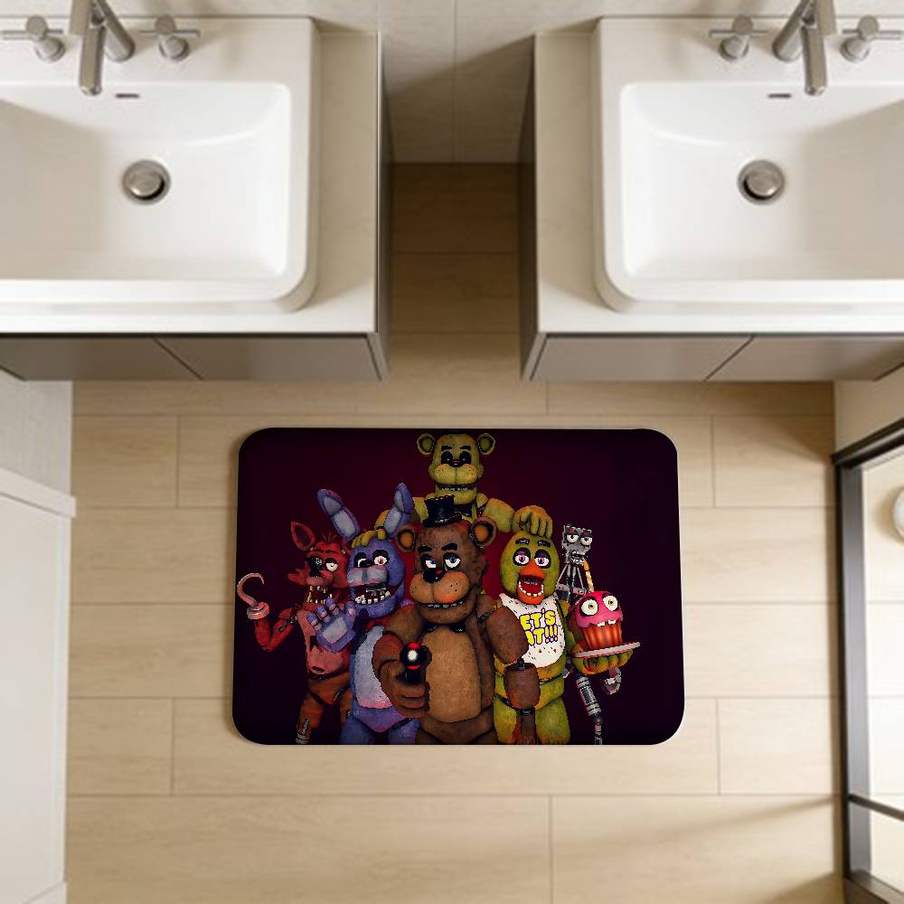F-FNAF Пять ночей с Фредди Приветственный коврик для входа Моющийся Нескользящий Коврик для гостиной, зоны с диваном и креслами Кухонный Приветственный коврик для двери
