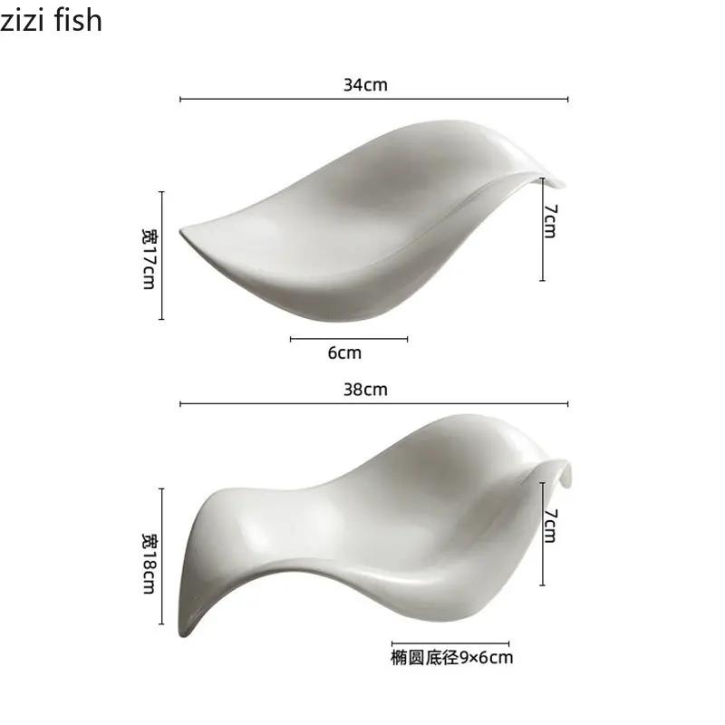 Керамическая обеденная тарелка для ресторана, нестандартная сервировочная тарелка, салатная тарелка, закусочная тарелка, десертная тарелка, тарелки для сашими, однотонная столовая посуда
