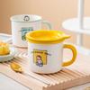 Cute Children's Ceramic Mug Ins High-value Creative Water Cup Household Couple Cup with Lid Gift