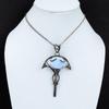 Подвеска Owyhee Blue Opal, подвеска из медной проволоки, ювелирные изделия Owyhee Blue Opal, подвеска из драгоценных камней ручной работы, ювелирные изделия из медной проволоки, подарок на помолвку