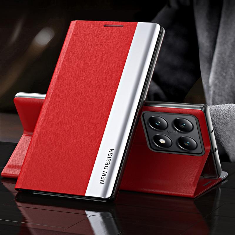 Роскошный кожаный магнитный флип-чехол для Xiaomi 14T 13T Poco X6 Pro X5 Redmi 14C Note 13 Pro 12 противоударный ПК гибридный тонкий складной чехол для телефона