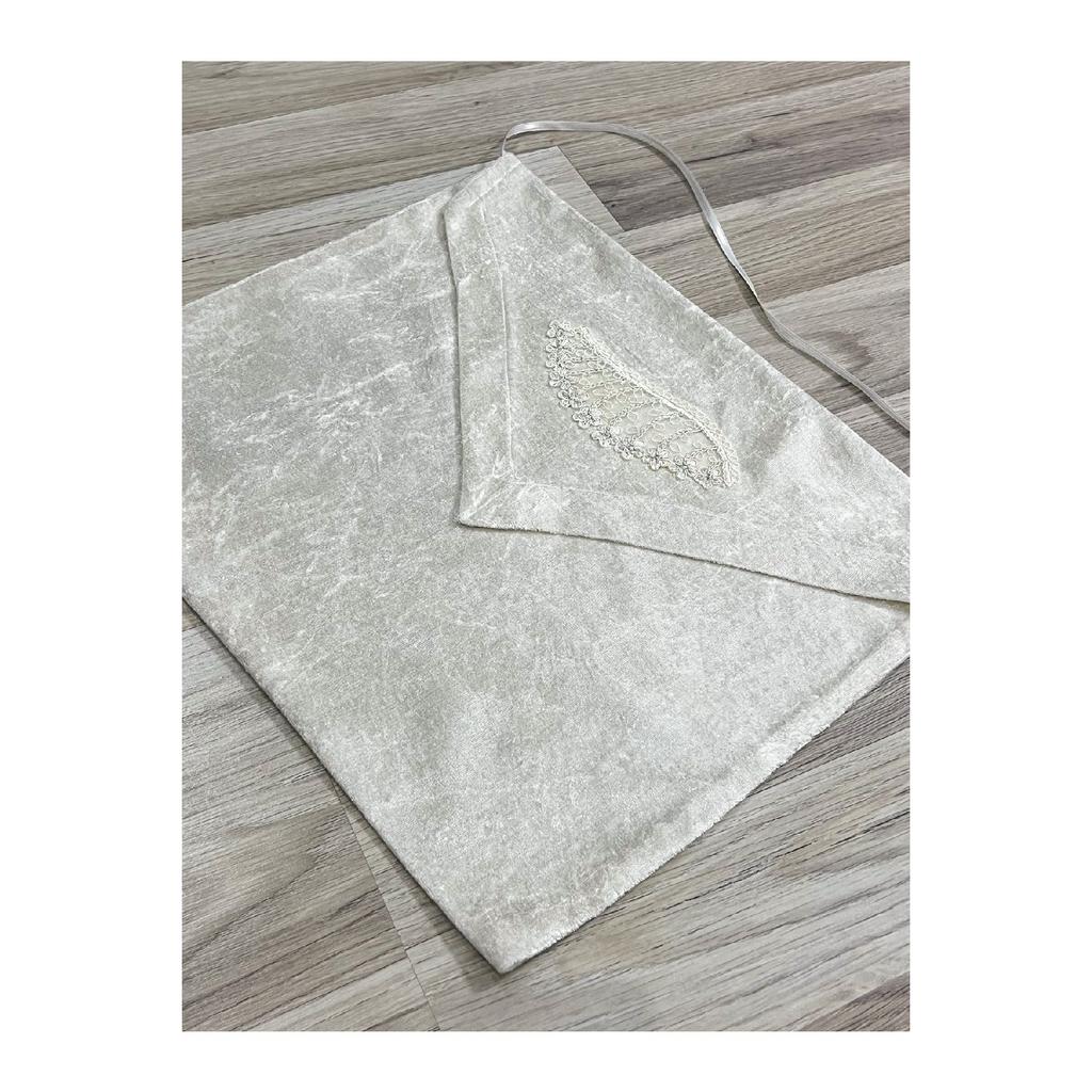 6 Piece Velvet French Laced Dowry Box Boxed Prayer Rug Set Bride Groom Set